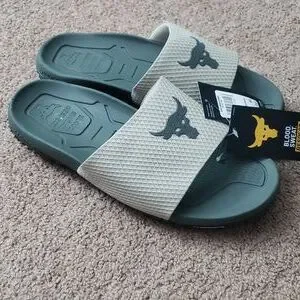 Under Armour UA Project Rock Slides 2.0 Military Green Grey Michelin Gripper Under Armour UA Project Rock Slides 2.0 Military Green  main image 4
